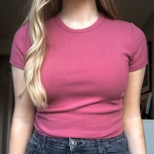 Pink Aritzia crop top